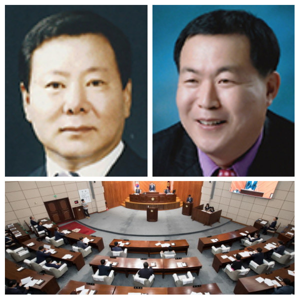의장과 부의장에 각각 등록한 정길수 의원(왼쪽)과 김영일 의원/사진=군산시의회