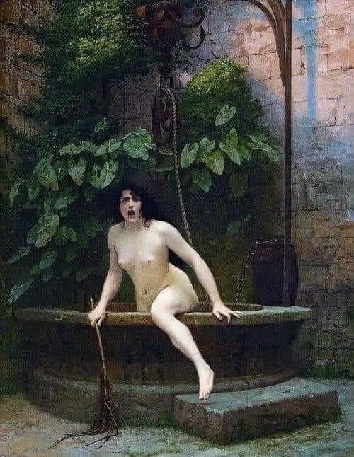 The world-famous painting- "The Truth coming out of the well" Jean-Léon Gérôme, 1896.